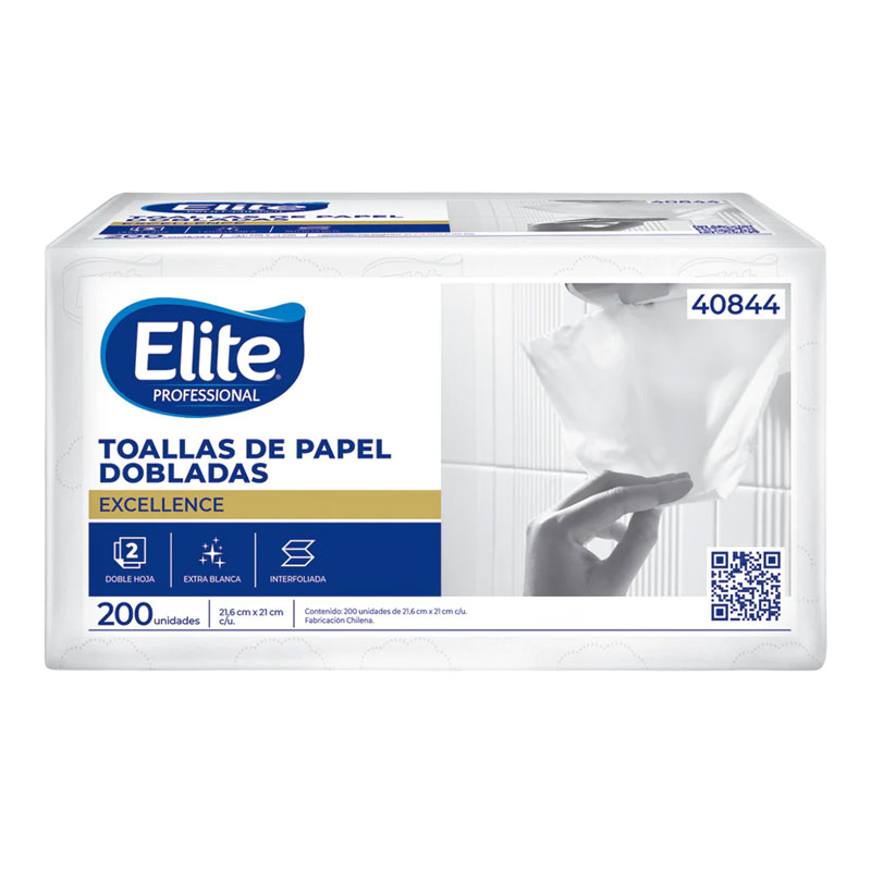 Toalla Doblada Doble Hoja Laminada Blanca - 200 hojas - Elite